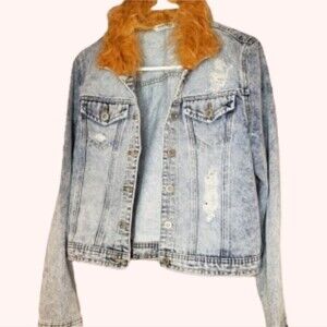 Highway Denim Distressed Jacket, Women's large